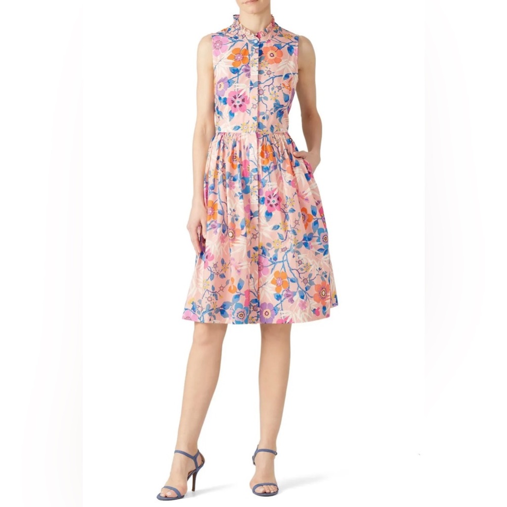 Jcrew liberty London pink pavilion button up dress size 0